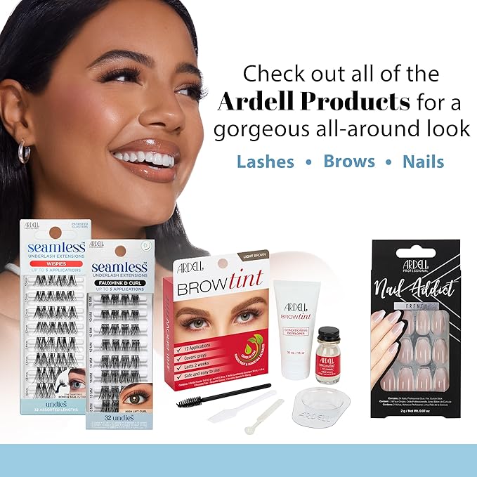 Ardell Seamless Underlash Lash Extensions Kit - DIY Lash Clusters, Faux Mink D-Curl, Natural Look Eyelash Extension, 32 Count, 1-Pack