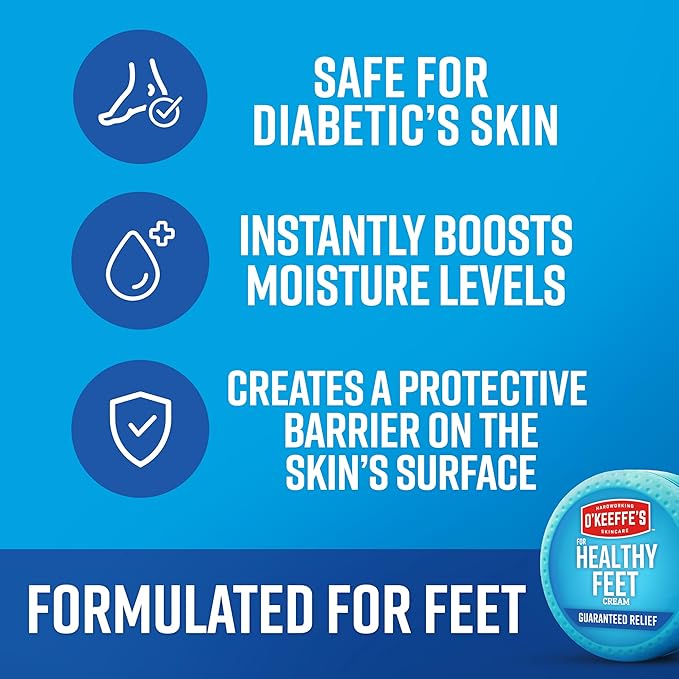 O'Keeffe's for Healthy Feet Foot Cream - 3.2 oz Jar (2 Pack) - Guaranteed Relief for Extremely Cracked, Dry Feet, Repairing Skincare, Instantly Boosts and Retains Moisture Levels