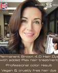 Smart Beauty Espresso Brown Hair Dye Permanent with Plex Anti-Breakage Technology that Protects Rebuilds Restores Hair Structure, Permanent Hair Colour, Brown Hair Dye, Vegan, Cruelty Free