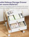 SWTYMIKI Rolling Makeup Organizer Cart - Floor Skincare Storage with Non-woven Drawers, Vanity Organizer Cosmetic Display Cases with Wheels, Cabinet for Skin Care Perfume Nail Polish Brush Hair Tool