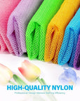 UJFQBH 6 Pieces African Bath Sponge African Net Long Net Bath Sponge Exfoliating Shower Body Scrubber Back Scrubber Skin Smoother,Great for Daily Use (Purple, Purple, Pink, Orange, Blue, Green)