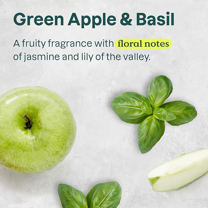ATTITUDE Foaming Hand Soap, EWG Verified, Plant and Mineral-Based Ingredients, Vegan and Cruelty-free Personal Care Products, Green Apple & Basil, 10 Fl Oz