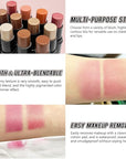 2 Pcs Cream Blush Sticks - Natural & Matte, Lightweight, Blendable Makeup Kit - Shimmer Blush (#01 Pink, #04 Fuchsia)