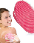 INNERNEED Soft Silicone Body Cleansing Brush Shower Scrubber, Gentle Exfoliating and Massage for All Kinds of Skin (Pink)
