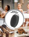 2 Pack Silicone Body Scrubber, Loofah Double-Sided Body Brush,Shower Scrubber and Scalp Massager Shampoo Brush for Sensitive Kids Women Men All Kinds of Skin (Green & Gray)
