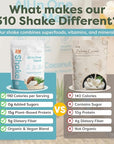 310 Nutrition All-In-One Meal Replacement Shake Powder - Plant-Based Protein Smoothie Blend w/High Fiber, Probiotics & Adaptogens - Low Carb, Vegan, Keto & Paleo Friendly - Tropical Coconut - 28 Srv