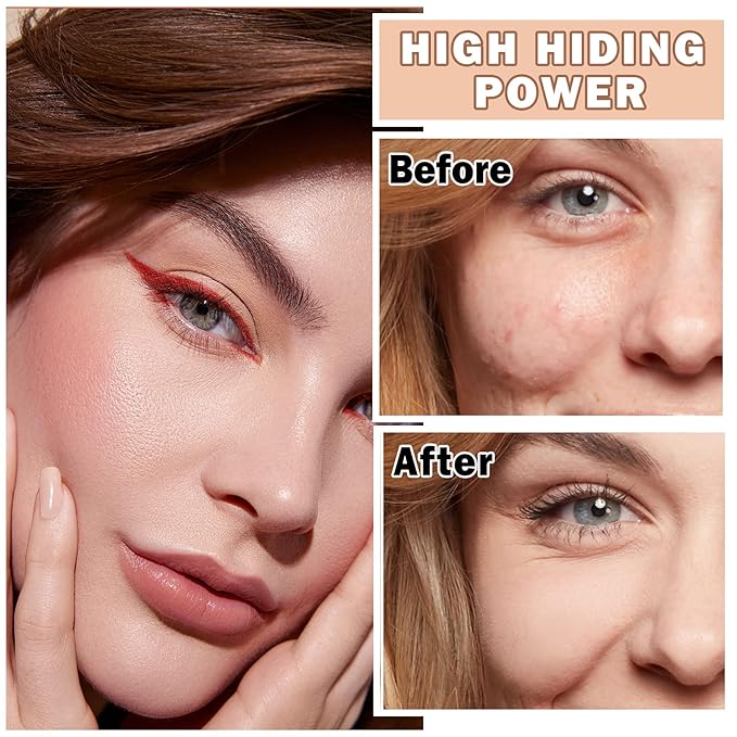 AWCCXMYM Flawless AirBrush Foundation High Coverage Foundation Smooth Creamy Matte Spray Foundation Makeup Kit For Mature Skin With Natural Nude Finish #Natural/Warm Porcelain