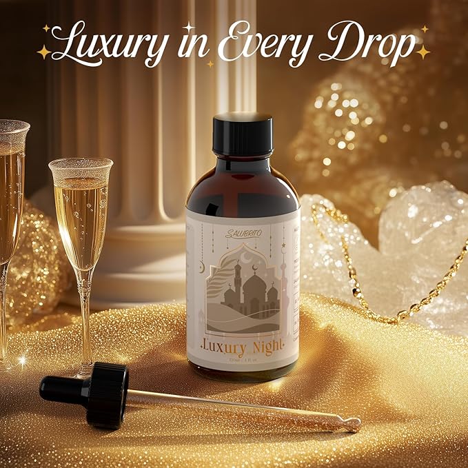 SALUBRITO Luxury Night Essential Oil 4 Fl.Oz (120ml), Pure & Natural Hotel Fragrance Oils, Luxury Hotel Oil for Diffuser, Candle & Soap Making, Strong Scented Oil