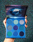 docolor Eyeshadow Palette 9 Colors Blue Eyeshadow Gemstone Shadow Palette Highly Pigmented Mattes Shimmers Smokey Glitter Cream Colorful Powder Blendable Long Lasting Waterproof Makeup Palette