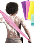3 Pieces Exfoliating Washcloth Shower Towel African Net Sponge Japanese Wash Cloth Face Exfoliating Sponge Loofah Exfoliating Body Scrubber for Body Exfoliation
