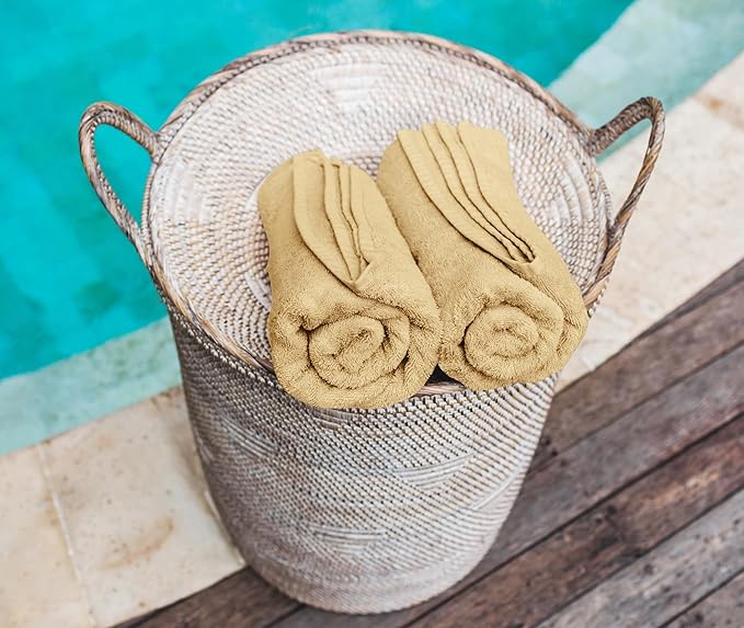 Utopia Towels 12 Pack Cotton Washcloths Set, 100% Ring Spun Cotton, Premium Flannel Face Cloths, Highly Absorbent and Soft Feel Fingertip Towels, Beige