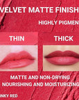 Oulac Pinky Red Creamy Matte Lipstick, Soft Satin Finish Lipsticks for Women with Moisturising Formula, Rich Color, Highly Pigmented Enriched with Rose Oil, Vegan & Cruelty-Free| 3.6g (Y04)
