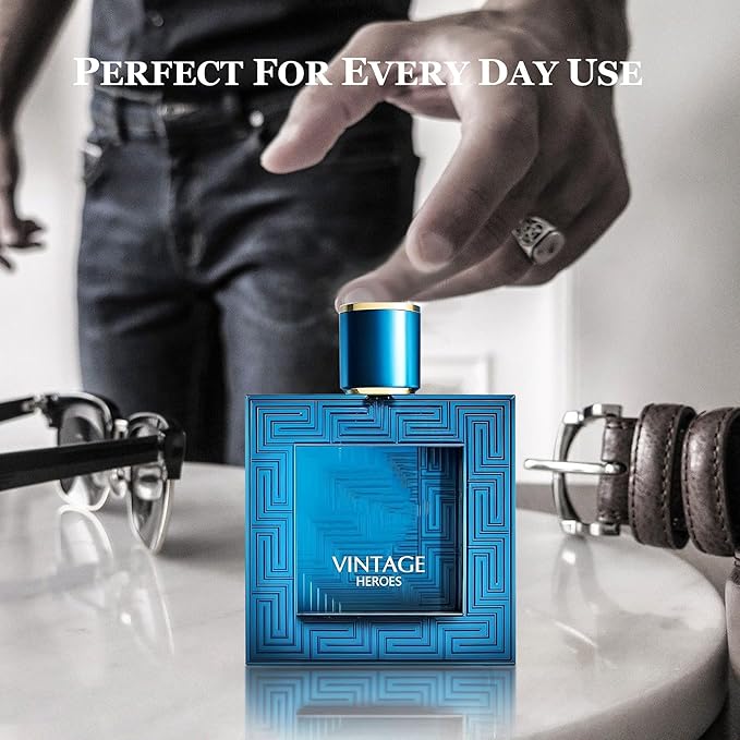 Men Cologne Set (3.4oz/100ml x 2PCS) Eau De Perfume Natural Spray Notes of Woody, Spicy, Citrus & Aromatic Long Lasting Fragrance for Daily Use (VintageH&VictoryDB)