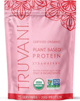 Truvani Vegan Pea Protein Powder | Strawberry | 20g Organic Plant Based Protein | 10 Servings | Keto | Gluten & Dairy Free | Low Carb | No Added Sugar