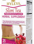 Hyleys Slim Tea Pomegranate Flavor - Weight Loss Herbal Supplement Cleanse and Detox - 25 Tea Bags (1 Pack)