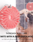Silicone Body Scrubber 2 Counts, Exfoliating Body Wash Scrubbers Exfoliator, Shower Body Brush for Effective Showering Exfoliation and Gentle Massage (Black+Pink)