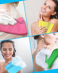 Tatuo 4 Pieces Korean Exfoliating Washcloth Body Back Scrubber Japanese Italy Exfoliating Cloth 35.5 Inch Long Bath Towel Washcloth Dead Skin Remover for Men Women(Multicolored)