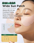 EASYDEW DW-EGF Wide Patch - Outdoor UV Block Sun Patches for Golf, Riding, Hiking, Driving - Panthenol, Niacinamide, Glutathione - Cooling & Soothing Face Shield Sticker, 4 Packs