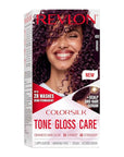 Revlon ColorSilk Tone + Gloss + Care Demi Permanent Hair Color, Dye Kit with Leave-In Scalp and Haircare Serum, 2x Shinier, 4x Stronger, 4RV Burgundy, 4.5 fl oz