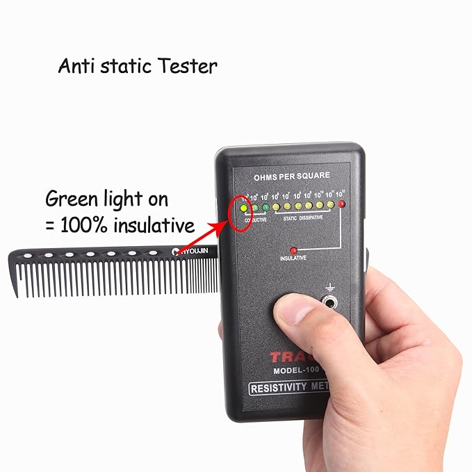 HYOUJIN 605 Black Carbon Fine Cutting Comb 230℃ Heat Resistant Hairdressing Comb Master Barber Combs with fine tooth-14 holes for cutting and hairstyling