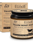 Whipped Tallow Cream for Face & Body - 100% Grass-Fed Beef Tallow, Natural Honey & Beeswax Moisturizer, Deep Hydration & Nourishment, Oil-Free & Unscented, Fast Absorbing
