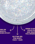 UNICORN SNOT Holographic Face Glitter & Body Glitter Gel | Holiday Glitter Makeup: Stocking Stuffers & Christmas Gift | Hair Glitter, Vegan & Cruelty Free, 1.7 oz Silver Glitter (Disco)
