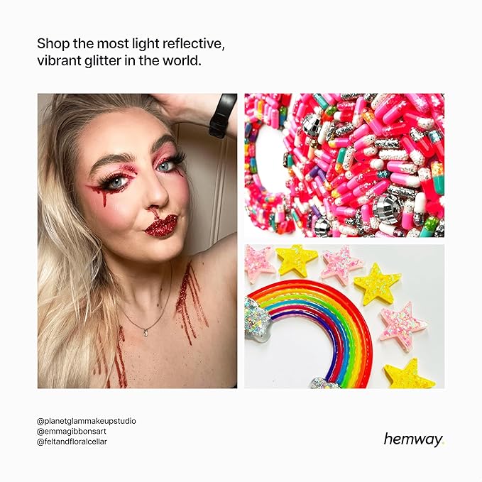 Hemway Eco Friendly Biodegradable Glitter 100g / 3.5oz Bio Cosmetic Safe Sparkle Vegan for Face, Eyeshadow, Body, Hair, Nail and Festival Makeup, Craft - Fine (1/64" 0.015" 0.4mm) - Red