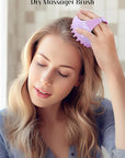 HEETA Scalp Massager with Soft Silicone Bristles for Hair Growth, Dandruff Removal, and Scalp Relaxation - Shampoo Brush for Wet or Dry Hair (Green & Purple)