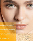 2PCS Mineral Powder Sunscreen Setting Makeup - SPF 35 Brush On Sunscreen for Face & Scalp & Hair, Natural Matte Loose Finishing Powder, Oil Control Lightweight Breathable (#03 Light)