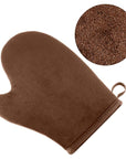 TOODOO 4 Pieces Double Sided Soft Microfiber Self Tanning Mitt Applicator Mini Finger Face Gloves for Self Tanner (Black and Brown)