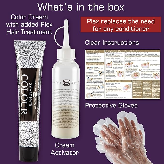 Amethyst Purple Hair Dye Permanent with Anti-Breakage Plex Hair Care, Vegan Hair Dye & Cruelty-Free, 100% Grey Coverage, purple Hair Color, For All Hair Types. Smart Beauty