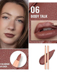 Oulac Brown Lip Liner Pencil, Waterproof Retractable Lipliner Crayon, Smooth, Long-lasting and waterproof Formula, Contour your lips, Vegan Beauty, 06 Body Talk