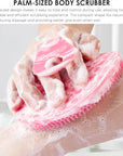 INNERNEED Food-Grade Silicone Body Scrubber Gentle Cleansing Brush with Exfoliating Net Sponge Bath Scrubbing Washcloth Case, More Hygienic and Well Lather (Pink Set)