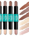 Contour Stick, 4Pcs Dual-Ended Highlighter Makeup Pen & A+Set B)