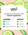 Yes To Face Wipes for Women and Men, Sensitive Facial Cleansing Wipes for use as a Make Up Remover, Cleaning, Soothing, Cucumbers Aloe Vera (Pack of 2)