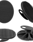 INNERNEED Soft Silicone Body Scrubber Handheld Shower Cleansing Brush, Gentle Exfoliating and Massage for All Kinds of Skin (Black)
