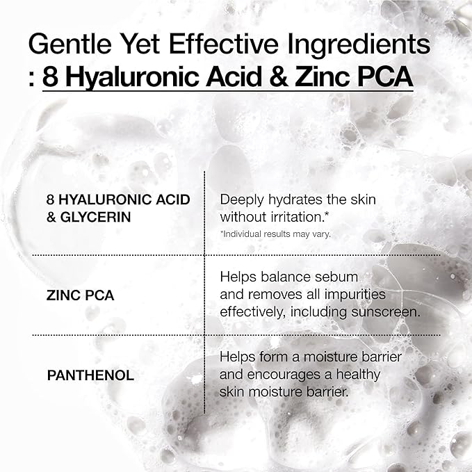 Anua Hydrating Gentle Foaming Cleanser, Hyaluronic Acid, Glycerin, Zinc, Panthenol, Korean Face Wash for Dry Skin, for Double Cleansing, Korean Skincare (150ml/5.07fl oz.)