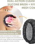 INNERNEED Exfoliating Net Cover Sponge Bath Scrubbing Loofah Rough Washcloth Case 2pcs, Only for INNERNEED Silicone Body Brush (Black Case)