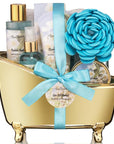 Spa Gift Baskets For Women - Luxury Bath Set With Jasmine & Lavender - Spa Kit Includes Body Wash, Bubble Bath, Lotion, Bath Salts, Body Scrub, Body Spray, Shower Puff, and Towel