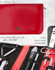 3 Swords Germany - brand quality 10 piece manicure pedicure grooming kit set for professional finger & toe nail care scissors clipper fashion leather case in gift box, Made by 3 Swords (03614) Red
