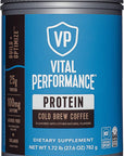 Vital Proteins Performance Powder, 25g Lactose-Free Milk Protein Isolate Casein & Whey Blend, NSF for Sport Certified, 10g Collagen Peptides, 8g EAAs, 5g BCAAs, Gluten-Free - Cold Brew Coffee, 1.72lb