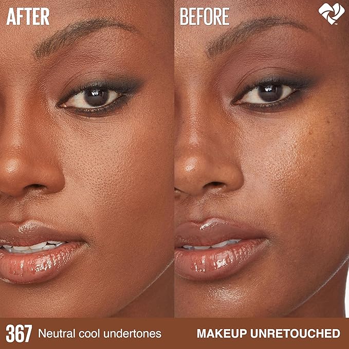 Maybelline Super Stay Lumi-Matte Foundation, Lightweight and Buildable Full Coverage Foundation Makeup For Up To 30HR Wear, 367, 1 Count