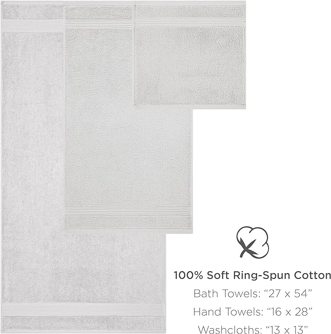 Arkwright Bath Towels Set of 4 - (Bulk Case of 24) Super Soft 100% Cotton, 600 GSM Quick Dry & Absorbent, Luxury Bathroom Essentials for Hotels, Spa, Hosts, and Vacation Rentals, Lapis Navy