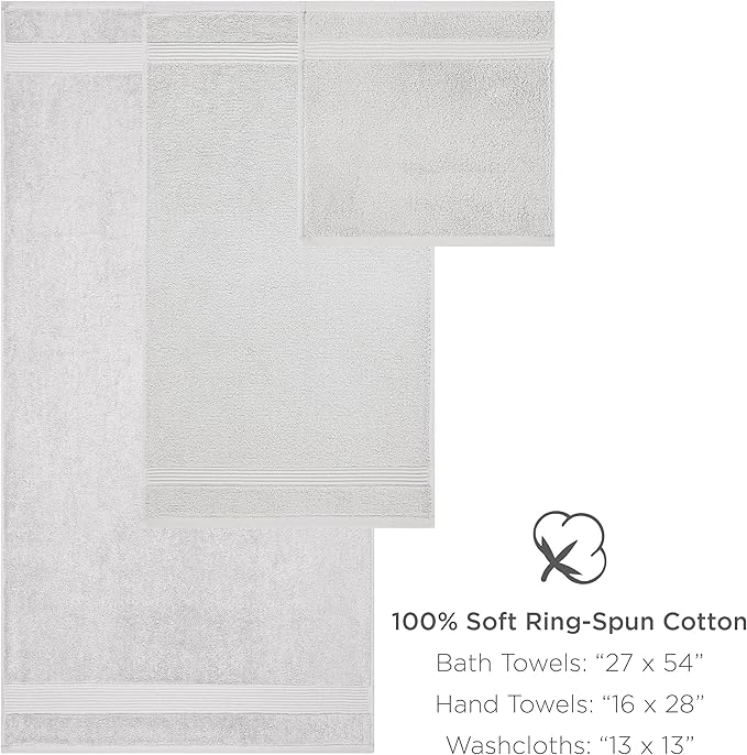 Arkwright Bath Towels Set of 4 - Super Soft 100% Cotton, 600 GSM Quick Dry & Absorbent, Luxury Bathroom Essentials for Hotels, Spa, Hosts, and Vacation Rentals, Pewter Grey
