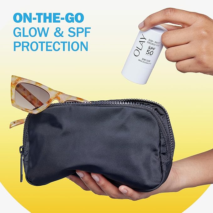 Olay Glow & Protect SPF 50 Face Sunscreen Stick, Fragrance Free, 0.5 OZ (14 G), Dewy Finish Sunscreen Stick with SPF 50 Broad Spectrum Sunblock for All Skin Types