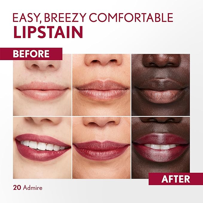 COVERGIRL Outlast, 20 Admire, Lipstain, Smooth Application, Precise Pen-Like Tip, Transfer-Proof, Satin Stained Finish, Vegan Formula, 0.06oz