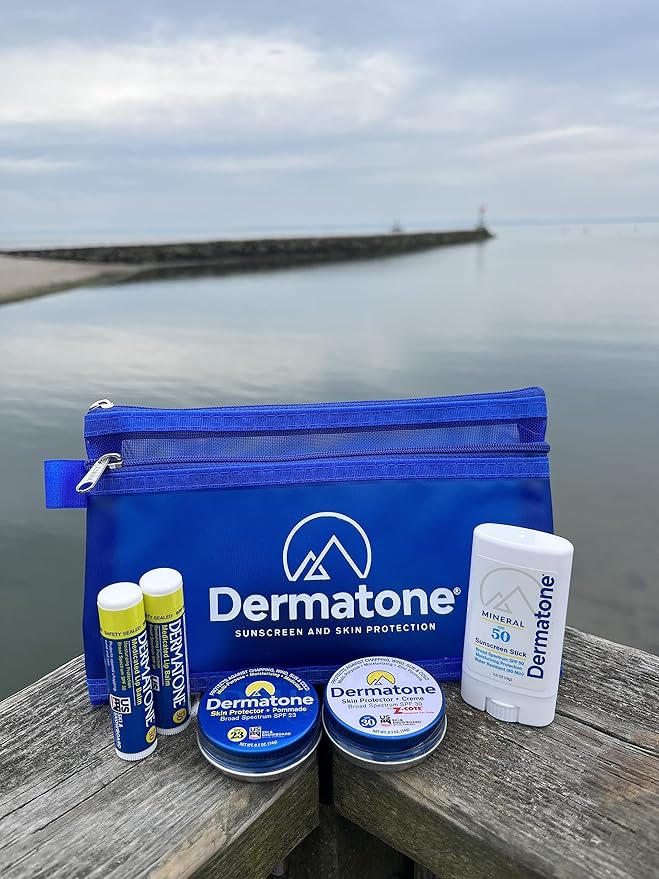 Dermatone Outdoor Protection Gift Pack | Contains 4 of our Sunscreen, Skin Protection Products | Classic Tin, Z-Cote, Mineral Sunscreen Stick & 2 Medicated Lip Balms