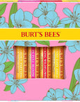 Burt's Bees Gifts Ideas - In Full Bloom Lip Balm Set, Original Beeswax, Dragonfruit Lemon, Tropical Pineapple & Strawberry, Natural Origin Lip Treatment, 4 Tubes, 0.15 oz.