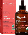 Cliganic Organic Jojoba Oil, 100% Pure (4oz) | Moisturizing for Face, Hair, Skin & Nails | Natural Cold Pressed Hexane Free | Base Carrier Oil