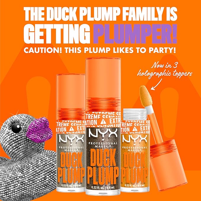NYX PROFESSIONAL MAKEUP Duck Plump High Pigment Lip Gloss, Lip Plumper Gloss with Spicy Ginger - Quazy Silver